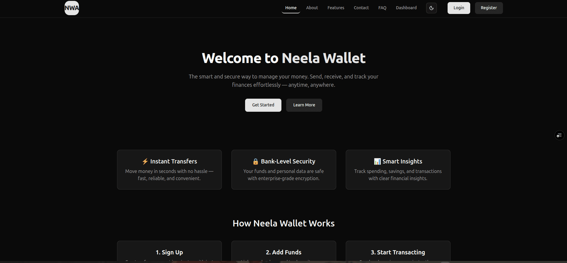 Neela Wallet App (Frontend)