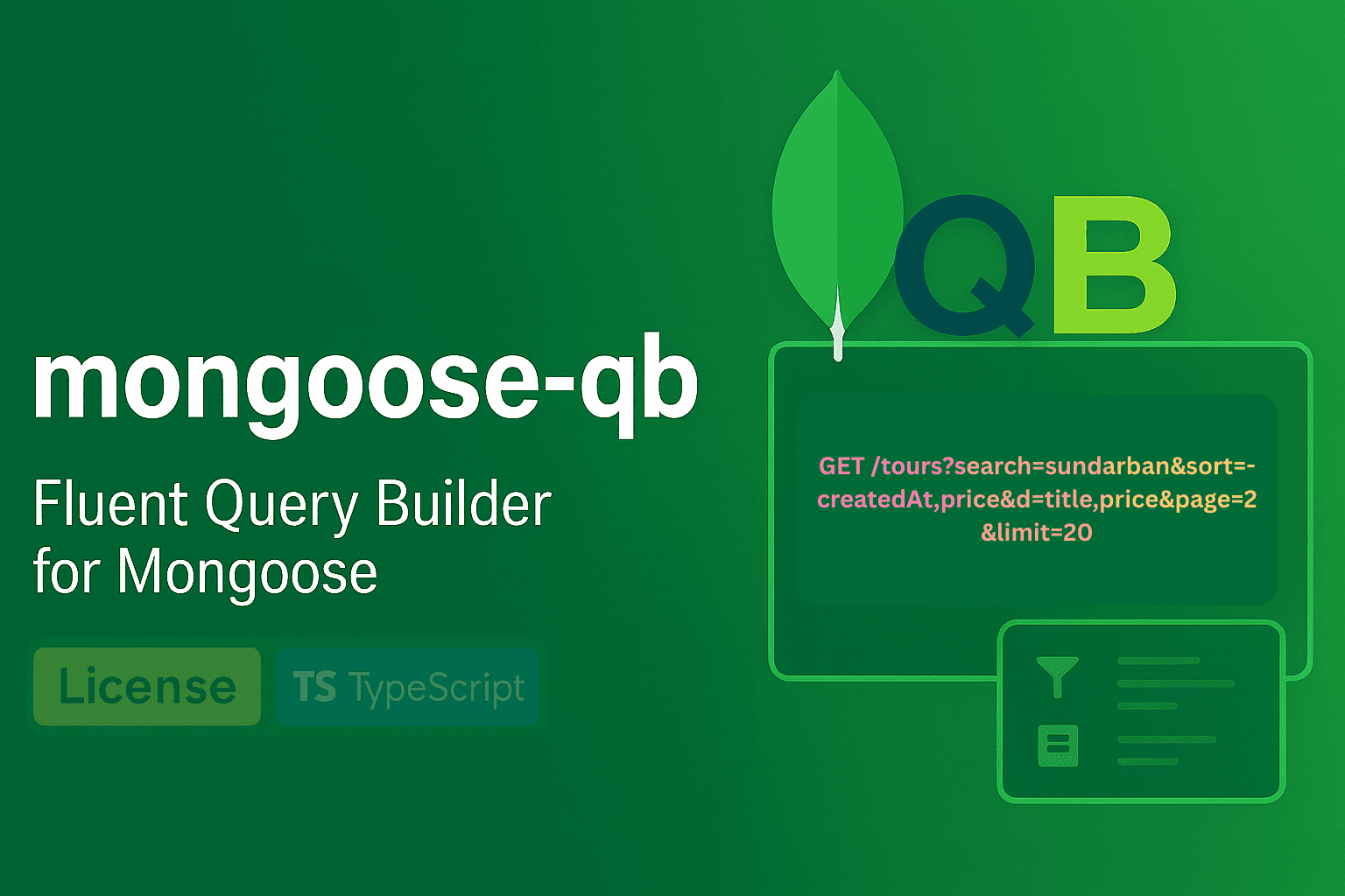mongoose-qb Library project banner
