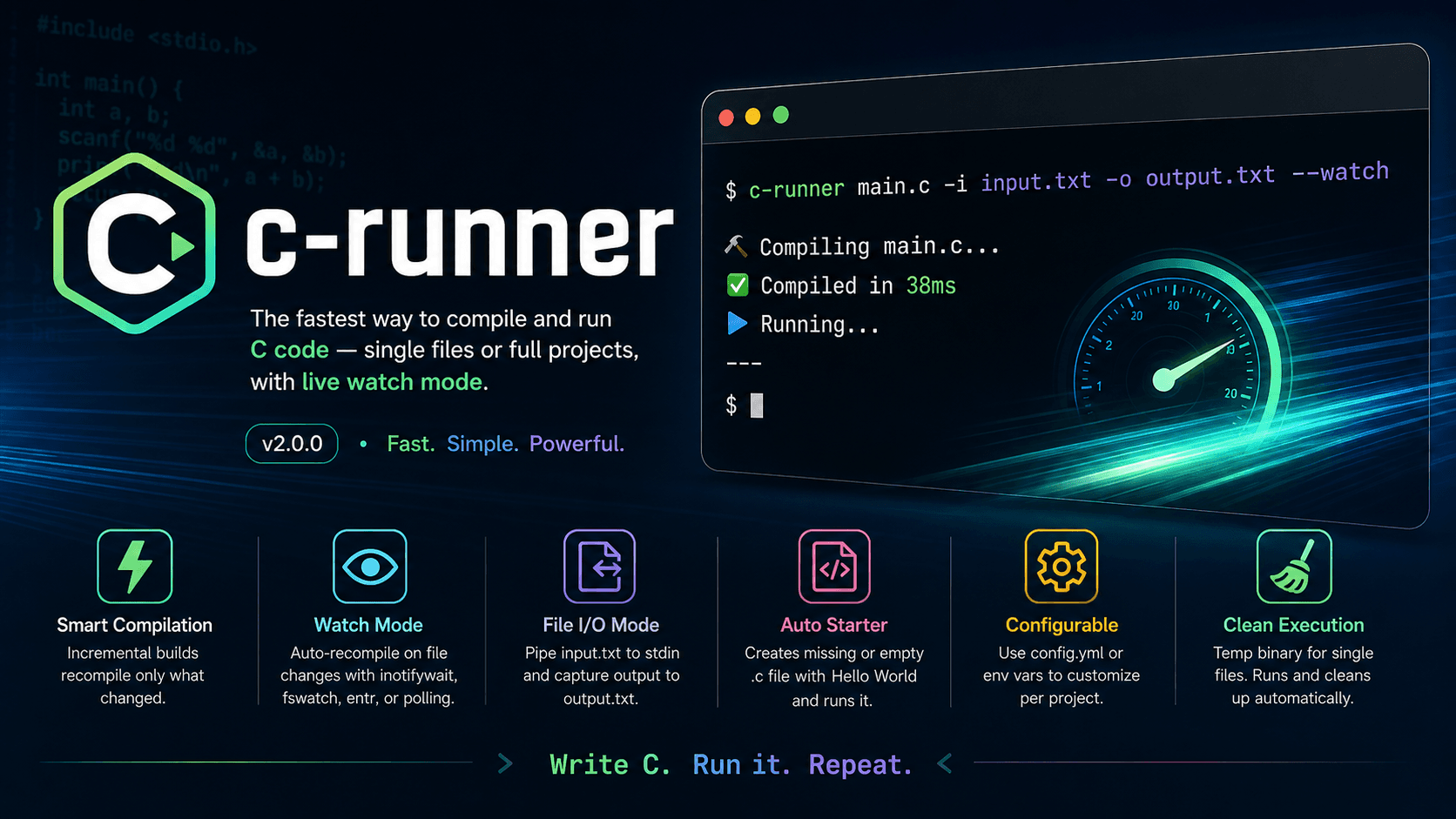 c-runner - Compile & run C code